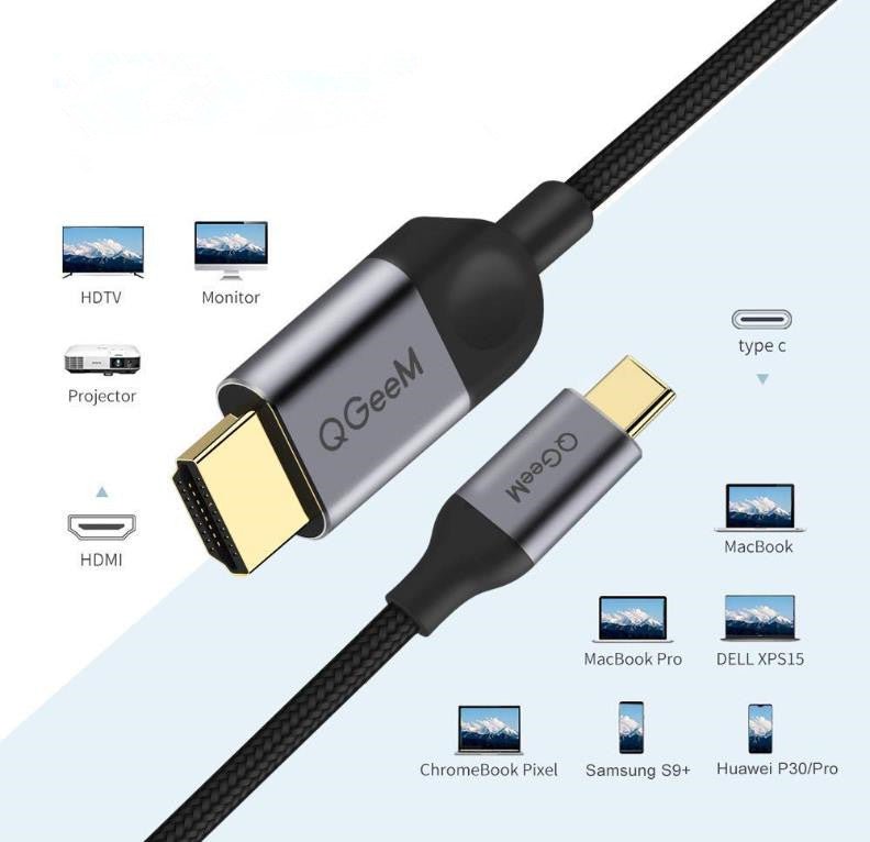 USB C Type C To HDMI Cable TV AV Adapter Mobile Phone Tablet HDTV