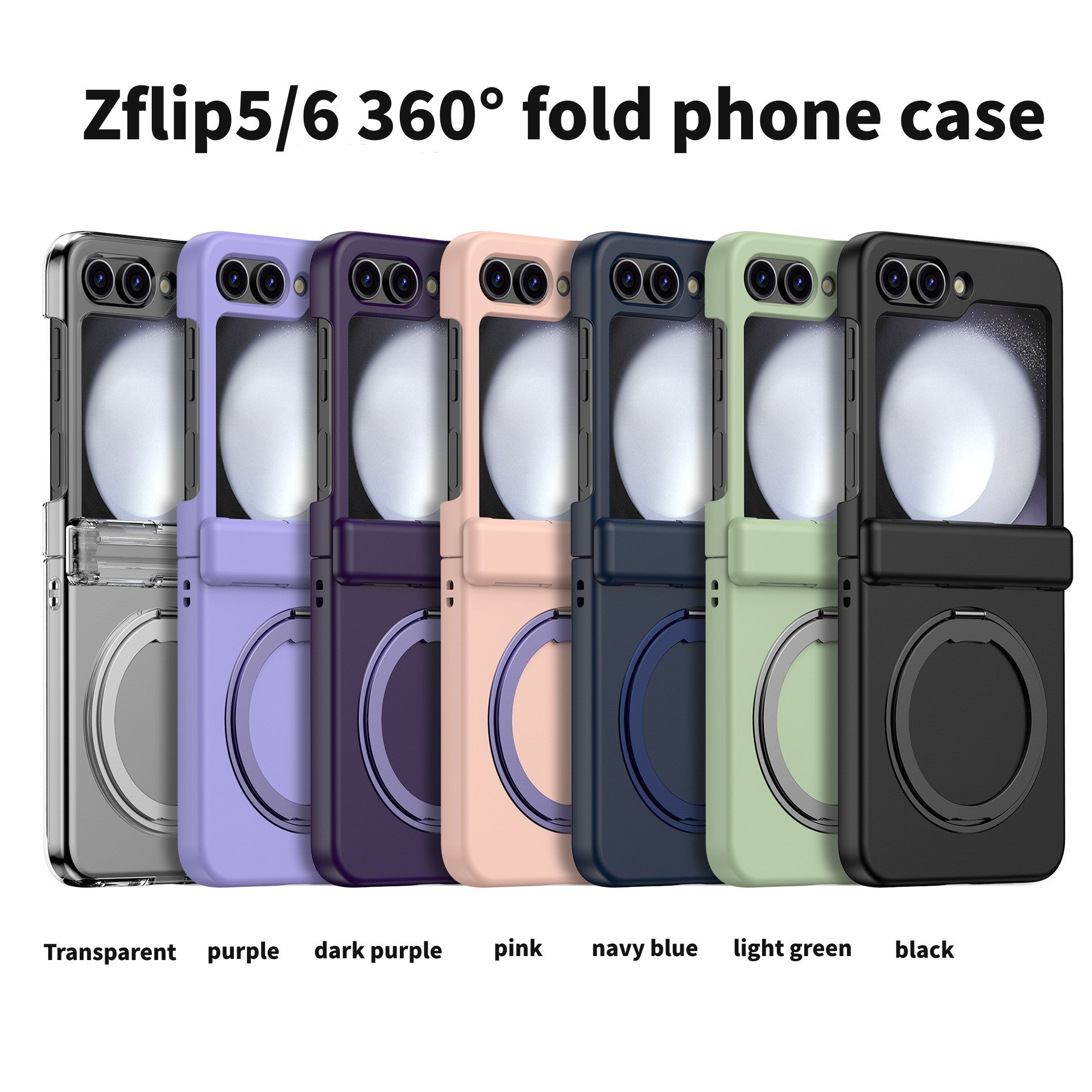 Designed for Galaxy Zflip5/6 Case Magnetic with Hinge Protection & Kickstand [Compatible with MagSafe],Samsung Zflip 5 Slim Protective Phone Case - QGeeM