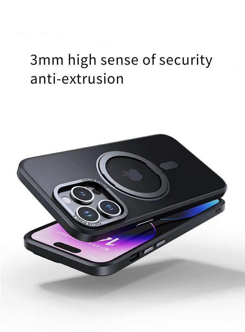 For iPhone 16 Pro Max Case with 360° Rotatable Magnetic Ring Stand | Compatible with Mag - Safe | Military - Grade Protection | Clear Magnetic Phone Case for 6.7" iPhone 15 Pro Max - QGeeM