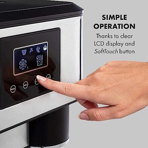 Household Ice Maker, Three - in - One Ice Maker, Ground Ice And Cold Water, 33 Pounds/24 Hours, 16 Pieces Made in 8 - 12 Minutes, Automatic/Manual Water Filling, Home Use - QGeeM