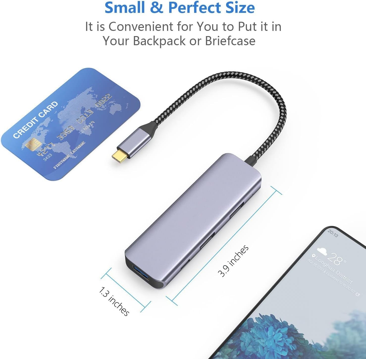 QGeeM 4 in 1 USB C to Dual HDMI Adapter 4K@30Hz with 100W PD Charging, USB - A Port, HDMI Adapter for Dual Monitors for MacBook Pro Air, HP, Dell, iPhone 15 Series - QGeeM