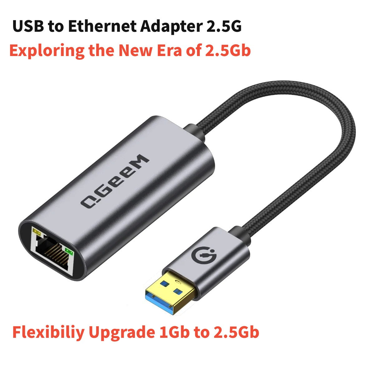 QGeeM USB 3.0 to Gigabit Ethernet Adapter 1 Gbps to 2.5Gbps