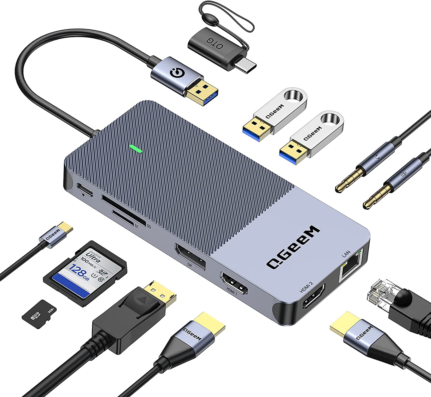 QGeeM 11-in-1 USB 3.0 Docking station - QGeeM