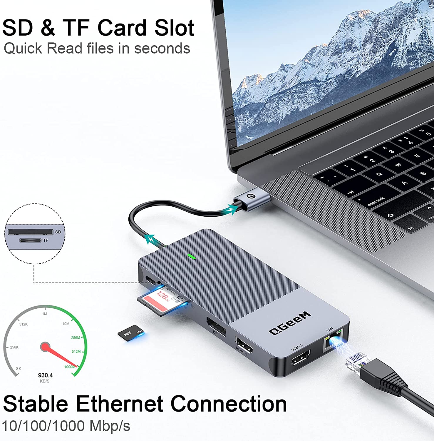 QGeeM 11-in-1 USB 3.0 Docking station - QGeeM