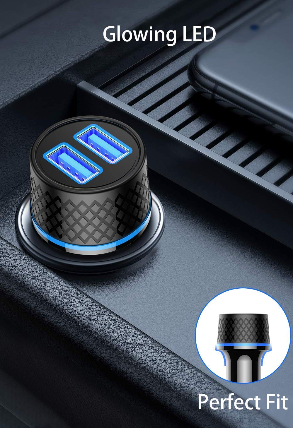 QGeeM 36W Dual USB Fast Car Charger - QGeeM