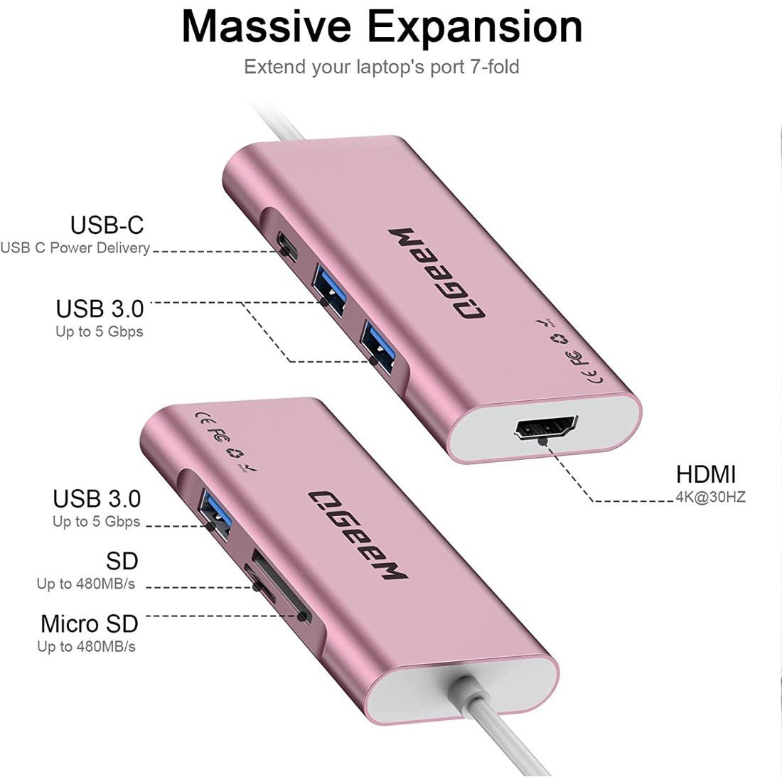 QGeeM 7-in-1 USB-C Hub