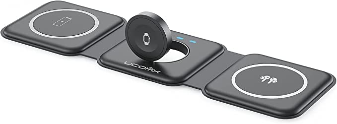 UCOMX Nano 3 in 1 Wireless Charger,Magnetic Foldable Charging Station